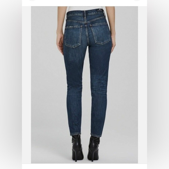 Citizens of Humanity Liya High Rise Classic Fit Crop Dark Blue Button Fly 26 - Picture 2 of 4